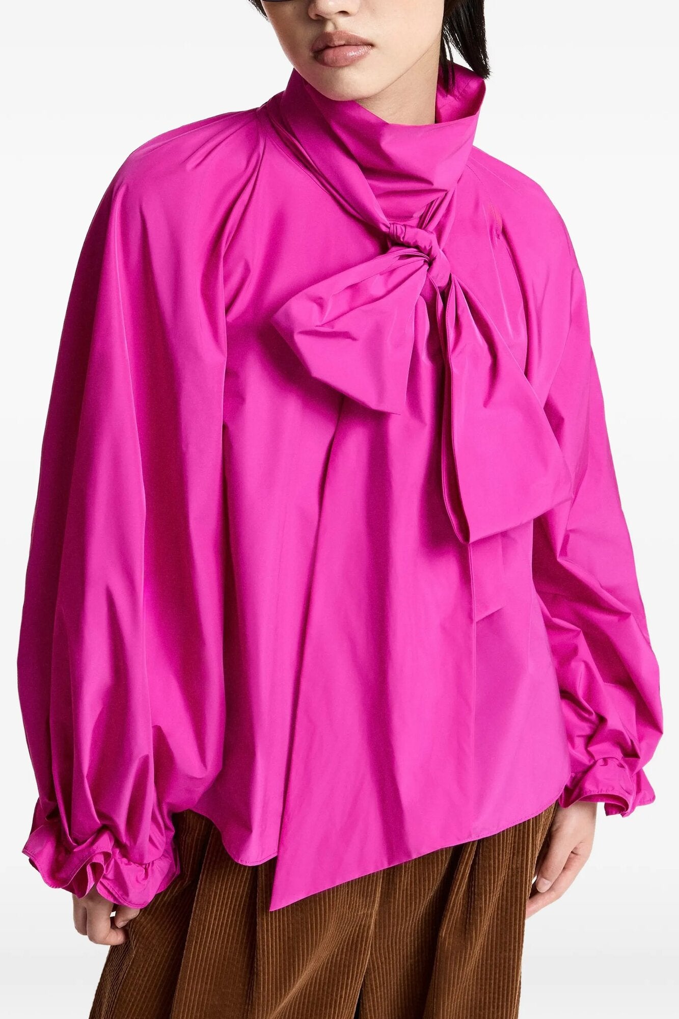 Keily Pussy Bow Tie bluse – Hot Magenta